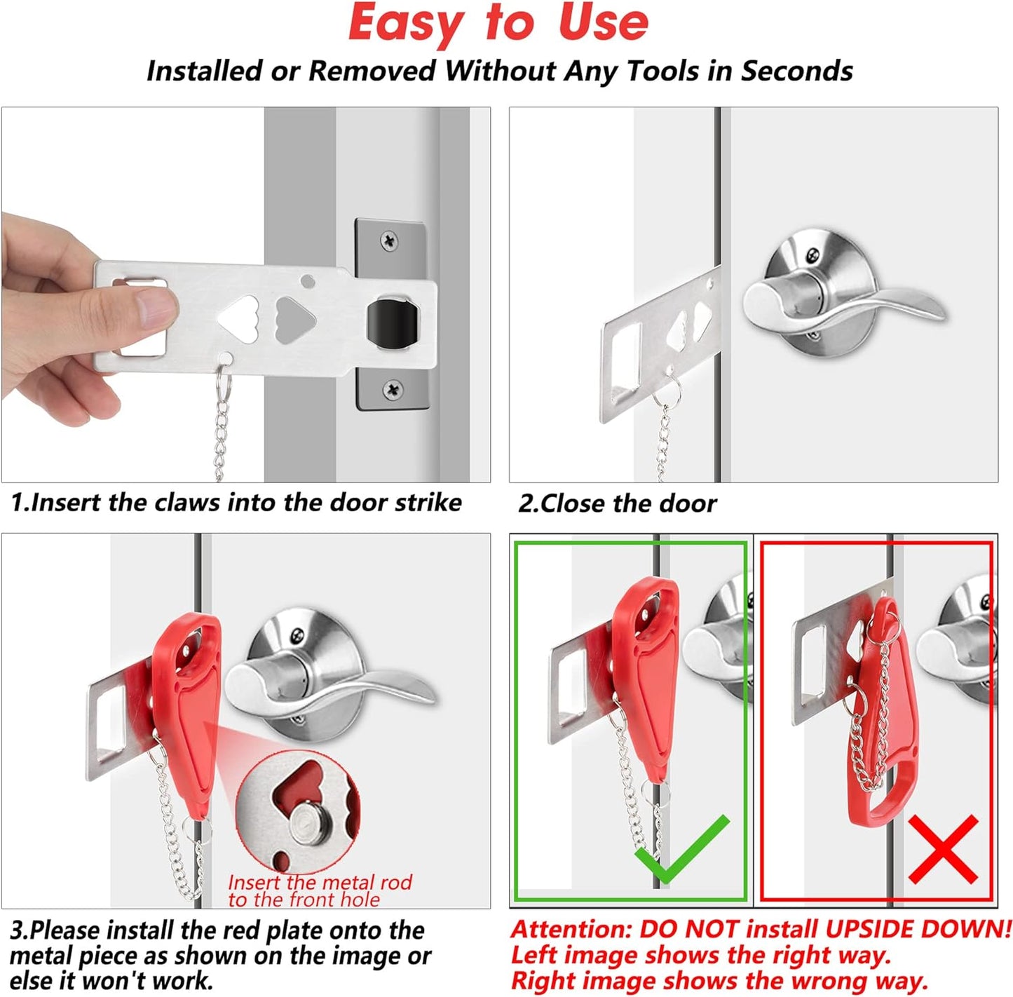 Portable Door Lock Home Security Door Locker